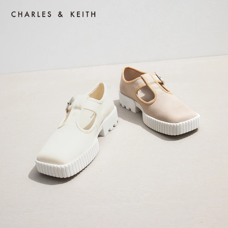 

CHARLES＆KEITH Новинка на Осень 2021 CK1-70900303 Туфли на низком каблуке с квадратным носком и винтажным декором