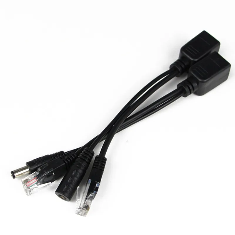 1 пара DC 12V IP камера POE RJ45 кабель питания через Ethernet адаптер форсунка
