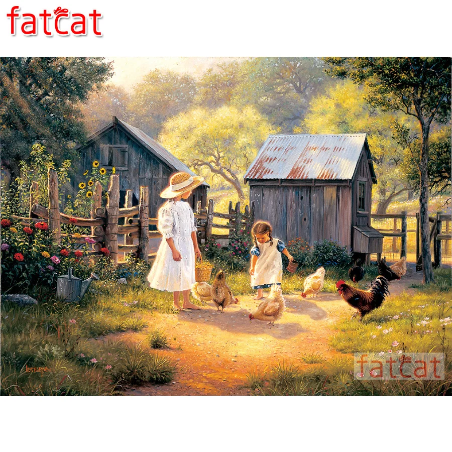 Набор для алмазной живописи FATCAT 5D сделай сам картина счастливого детства