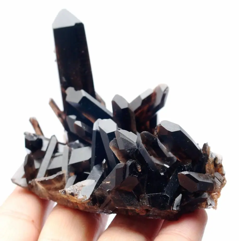 150 г прозрачный натуральный красивый черный кварцевый кристаллический кластер