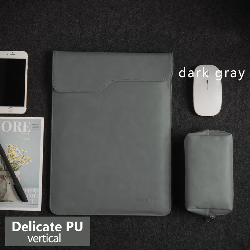 Новая сумка для ноутбука microsoft Surface Pro 6 7 для Surface Book Pro 3 4 5 Surface 3 Surface ноутбук Водонепроницаемый чехол для ноутбука - Цвет: V  Dark Gray PU