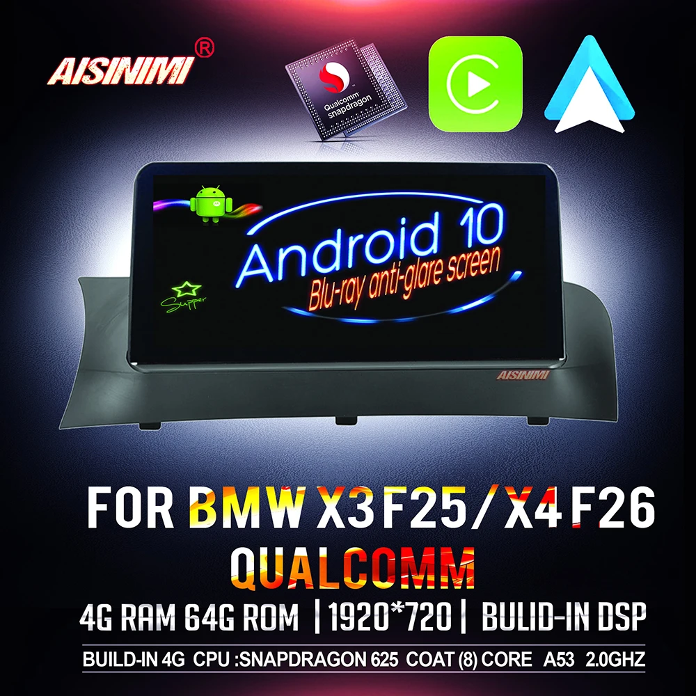 AISINIMI Qualcomm Android 10 автомобильный Dvd Navi плеер для BMW X3 F25 X4 F26 аудио gps стерео монитор