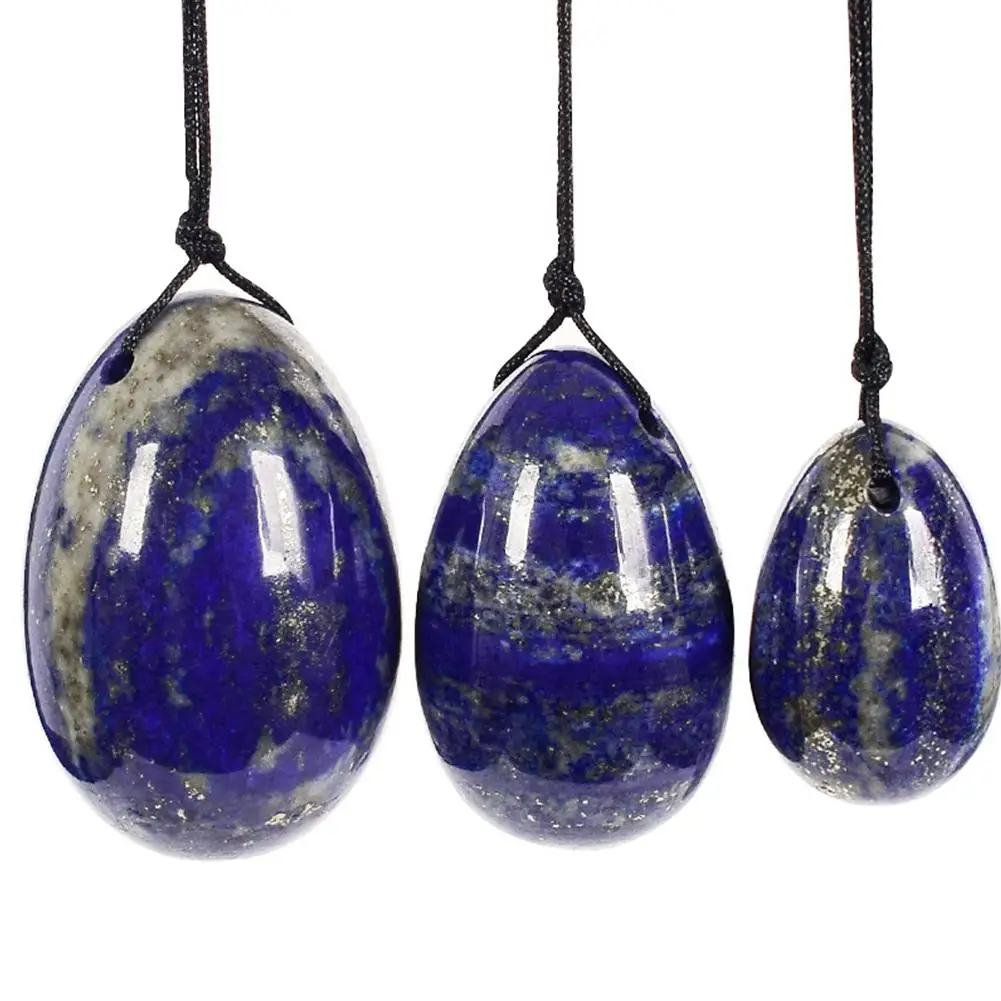 Movconly Нефритовое яйцо с отверстием натуральный Ляпис лазурит яичный хрустальный