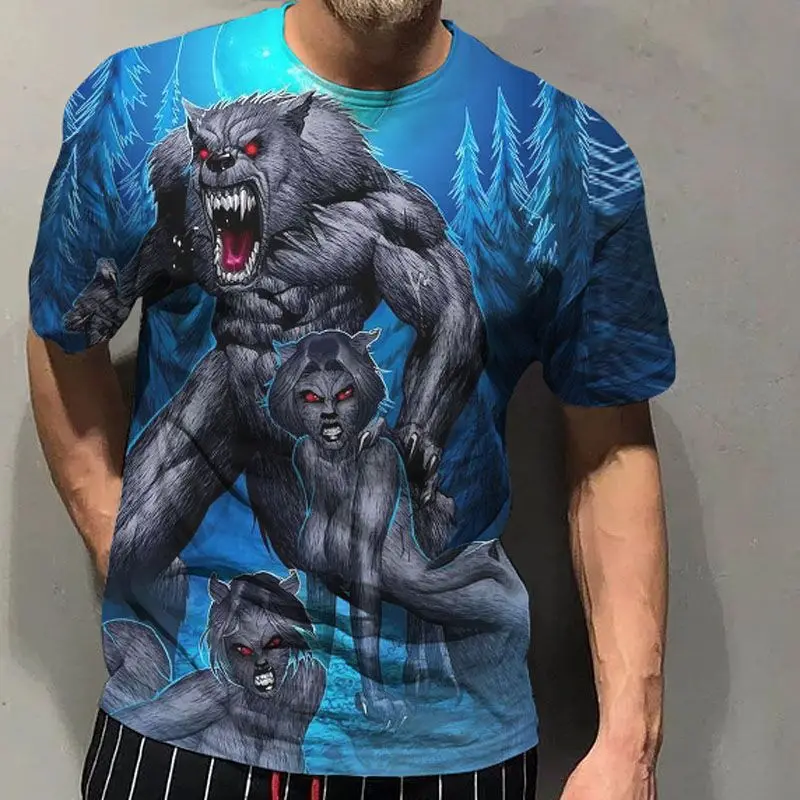 Мужская футболка 3d летняя с принтом гориллы обезьяны животных короткий рукав