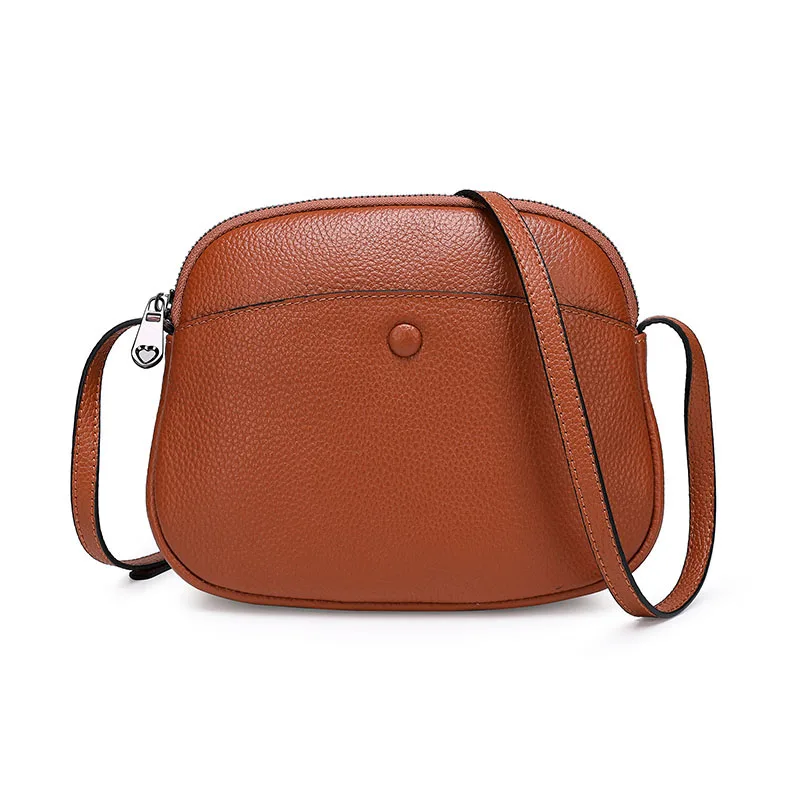 

Pure Genuine Cow Leather Women's Shoulder Messenger Bag Casual Small Sling Bag Shell Crossbody Bags Sac Messager Femme