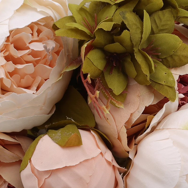 13 больших голов/Букет пионов искусственные цветы Шелковый Букет для свадьбы
