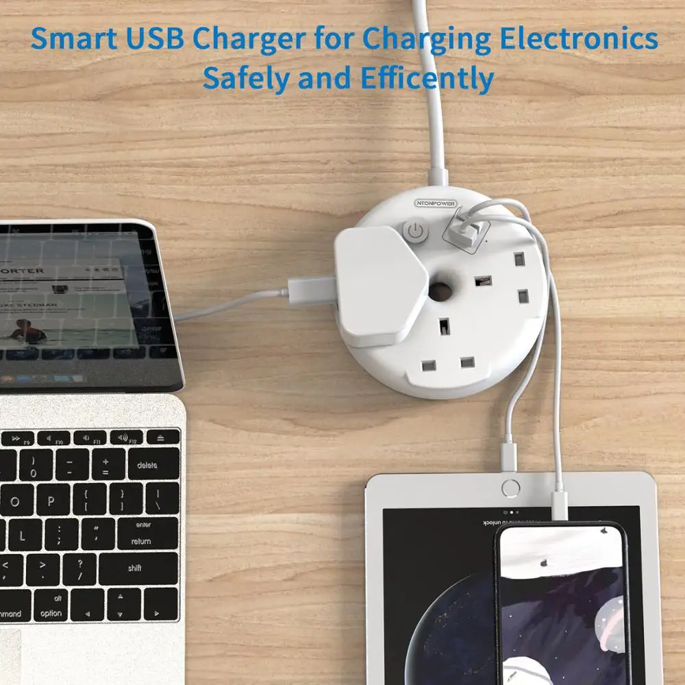 NTON POWER 3M удлинитель с usb-разъемами лента питания 13Amp Плавленая настенная вилка