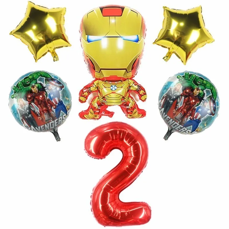 6 шт. 40 дюймов большие воздушные шары из фольги с Железным человеком Супергерой