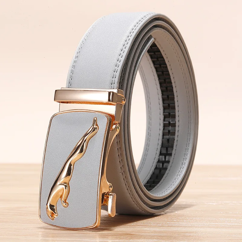 

Luxury Brand Mens Genuine Leather Belt Brown Strap Male Belts for Men New Men's Business Belts High Quality Automatic Buckle