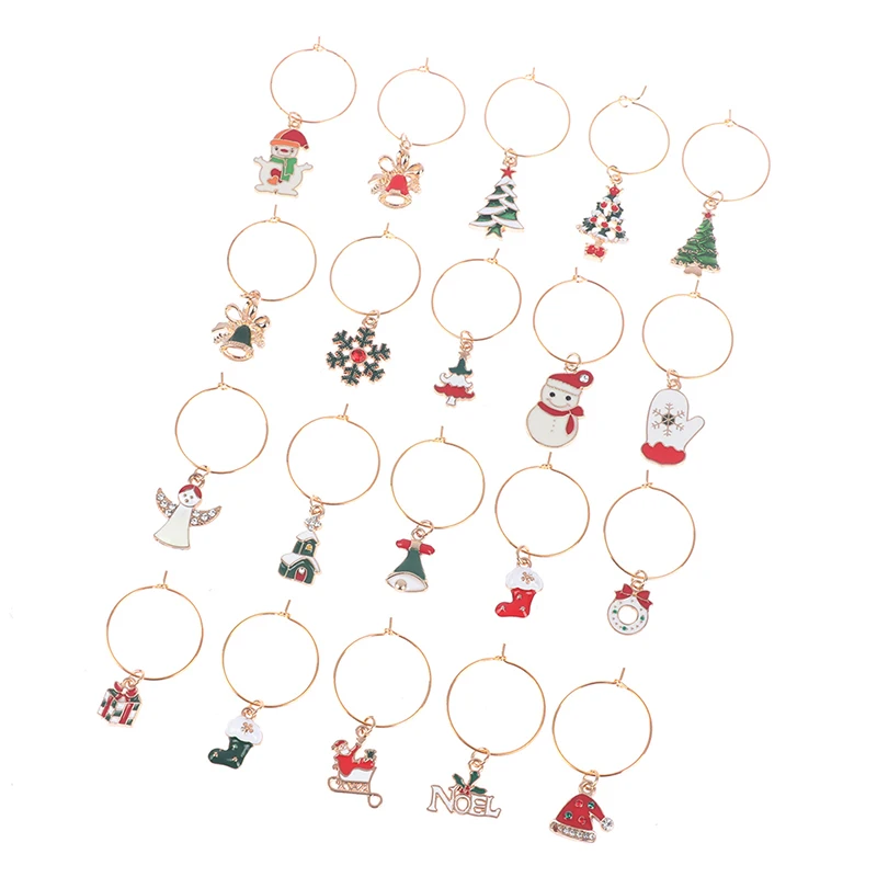 

20pcs Christmas Wine Glass Charms Delicate Useful Durable Wine Cup Tags Wine Cup Decorations Wine Cup Markers For Party