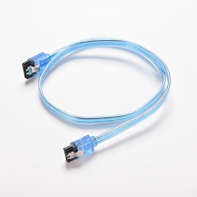 

1pc 20in 50CM SATA 3.0 III 6Gb/s High Speed HDD Data Cable Cord 6Gbs PC Hard Disk Drive Connect Cable Connector Clear Blue