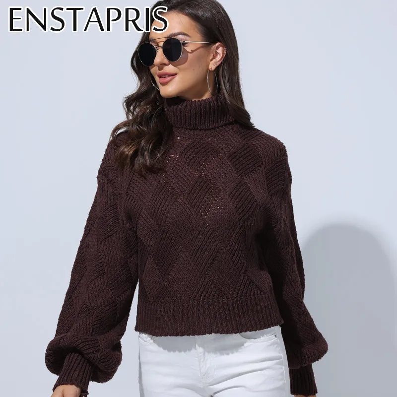 

Пуловер женский трикотажный, с длинным рукавом-фонариком, осень 2021