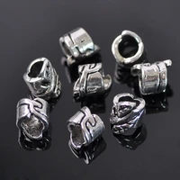 100pcs tibetan silver metal 8x6mm carved asymmetric tube shape loose spacer beads lot for jewelry making diy crafts findings