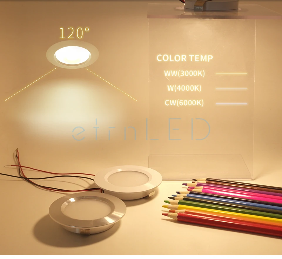 Description Picture 4 of itemetrnLED 3W Mini Led Light 12V 24V Recessed Spotlights Round Home Ceiling Dimmable Indoor Focus Kitchen Display Showcase Lighting