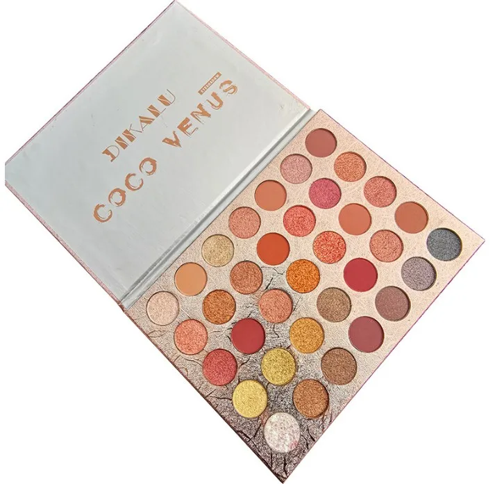 DIKALU COCO VENUS матовые тени для век power Palette Блеск хайлайтер Shimmer Make up Пигмент Тени для век Палитра 35 цветов - Цвет: coco venus