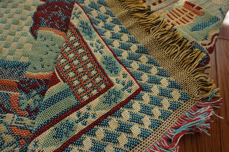 Двустороннее жаккардовое одеяло Aggcual в стиле бохо вязаное покрывало для дивана