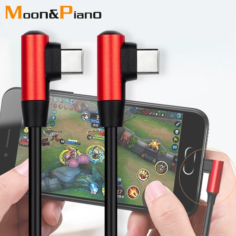 Двойной кабель Type c Угловой для передачи данных под прямым углом 90 градусов 20 В 3 А