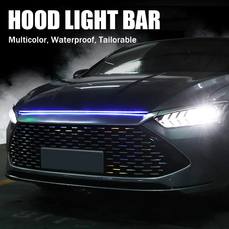 Nicarda Led Car Hood Light Strip Through-type Auto Modified Headlight Cuttable Decorative Lamp Car Daytime Running Lights