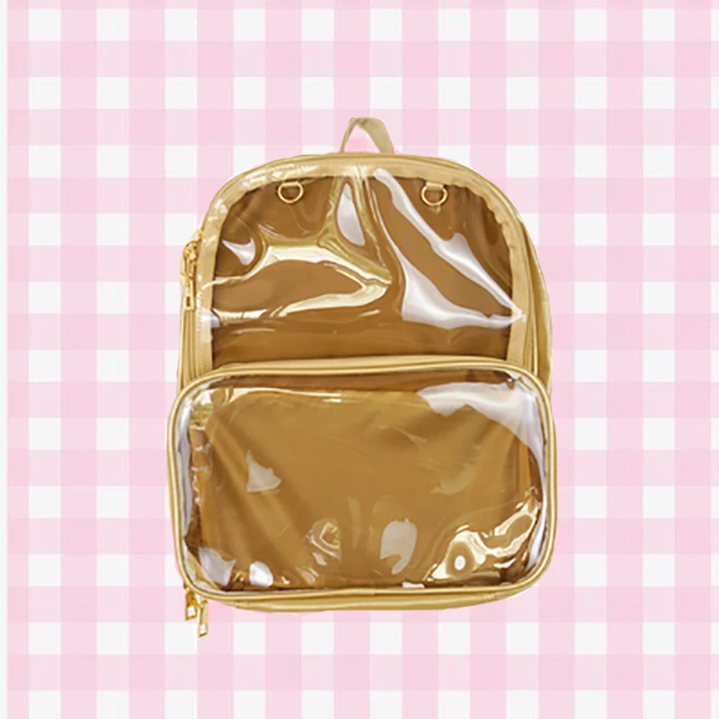 gold Новое поступление, женская сумка, Kawaii, прозрачный рюкзак, 7 цветов, для девушек, прозрачный рюкзак, для девочек-подростков, милая сумка в стиле Лолиты, Itabag H224 - Цвет: gold