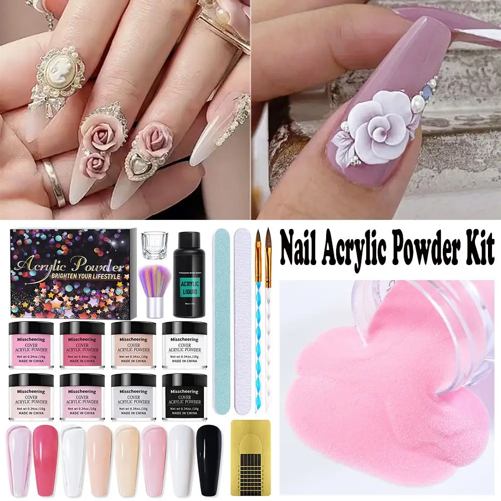 

Пилка для ногтей, набор кристальных блесток для ногтей, набор 3D для маникюра, искусственная акриловая пудра для ногтей, жидкий мономер