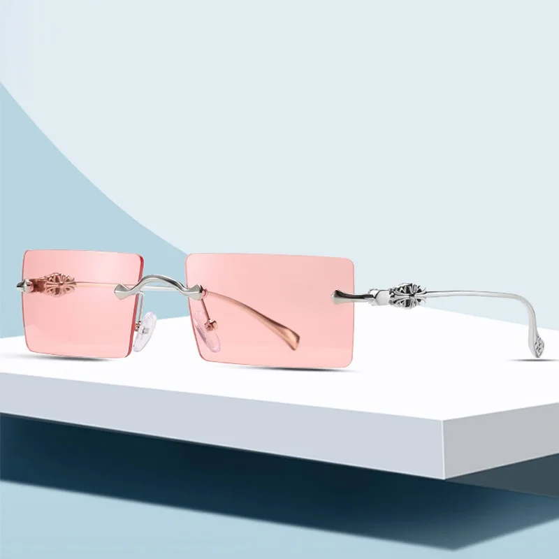 Солнцезащитные очки женские квадратные без оправы UV400 | Аксессуары для одежды