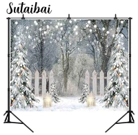 winter photography backdrop glitter snowy forest pine tree background let it snow christmas xmas holiday party decor banner