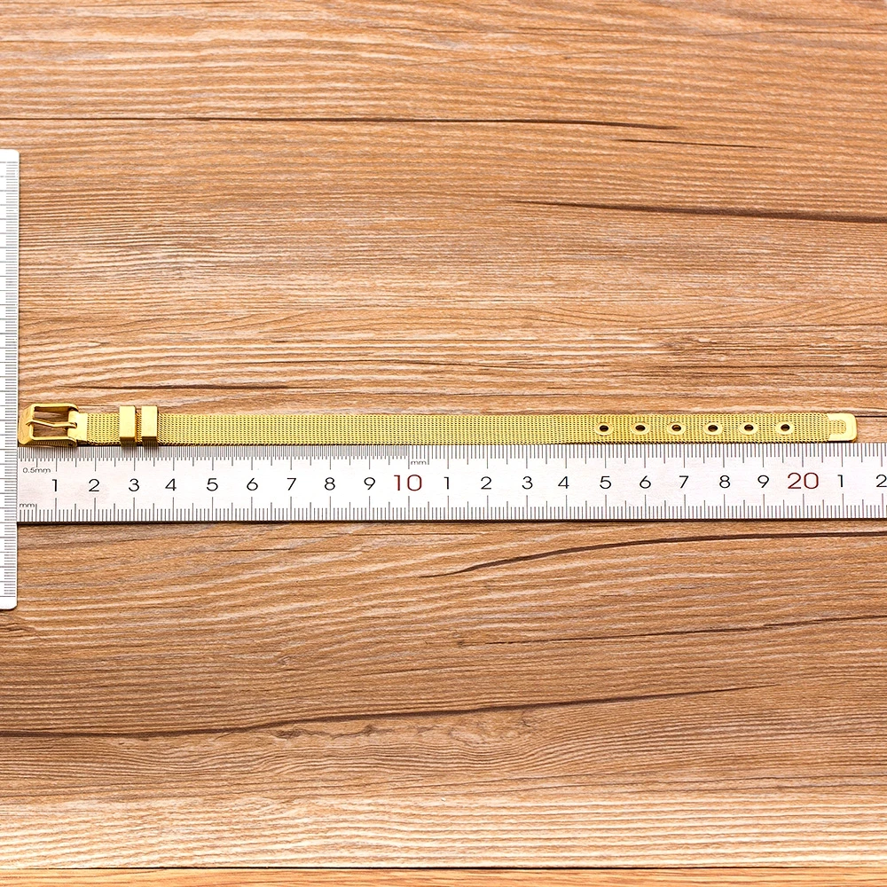 Браслет Регулируемый из нержавеющей стали с фианитами широкий пояс для женских