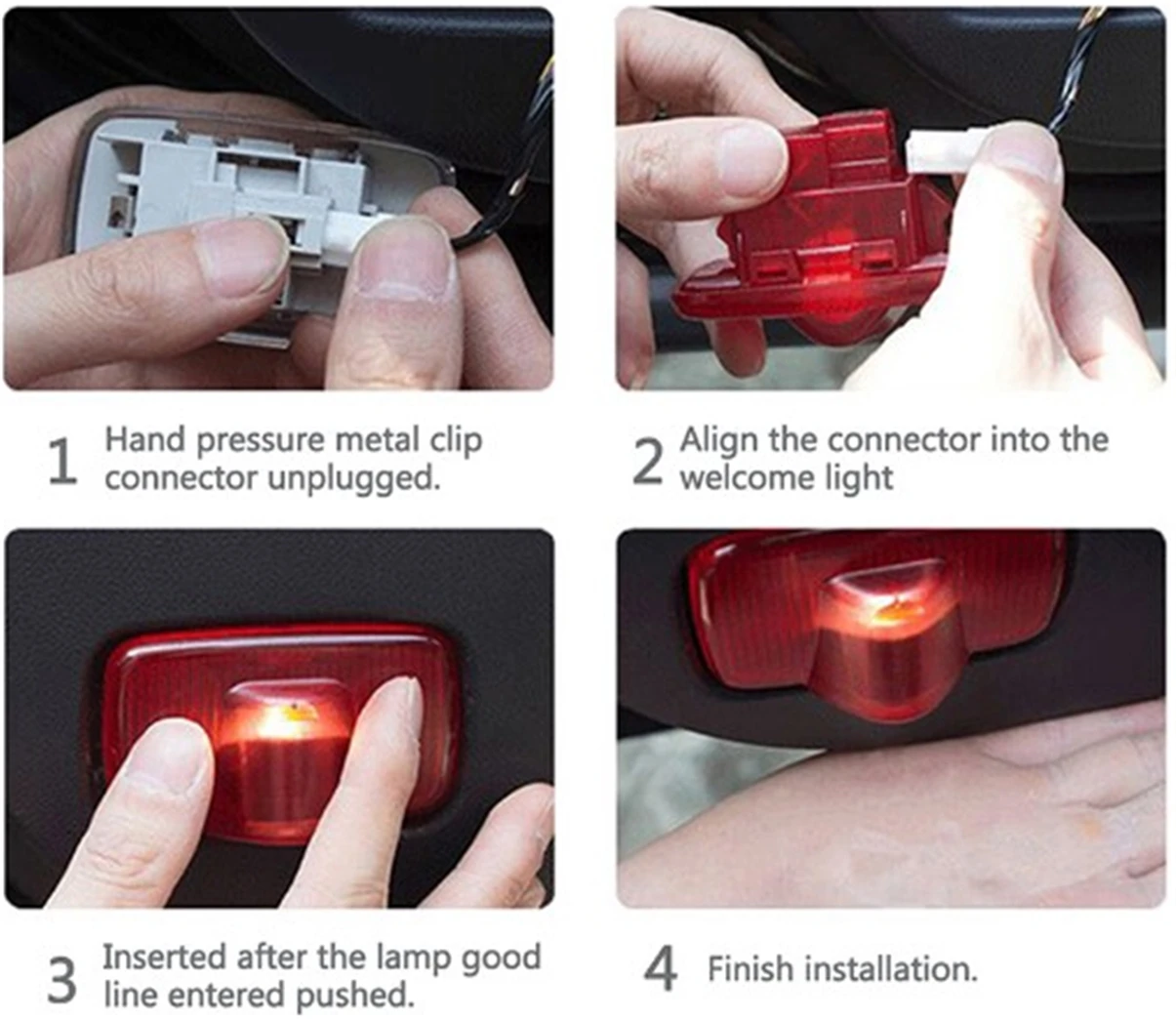 

2PCS ABS LED Car Laser Projector HD Lamp Welcome Light Door Shadow Logo Light Compatible for Megane Laguna Latitude Talisman