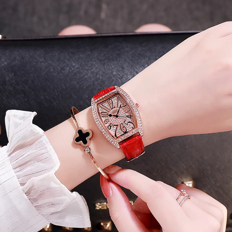 

Luxury Brand Women Full Crystal Dress Watch Fashion Casual Leather Wristwatch Ladies Elegant Quartz Watch Relogio Feminino Clock