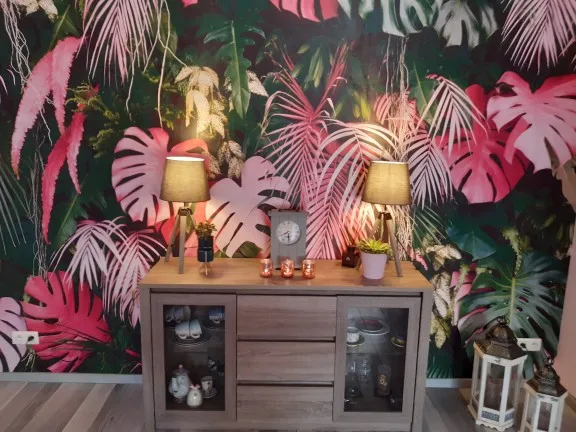 Обои на заказ современные розовые зеленые фоновые обои для гостиной спальни