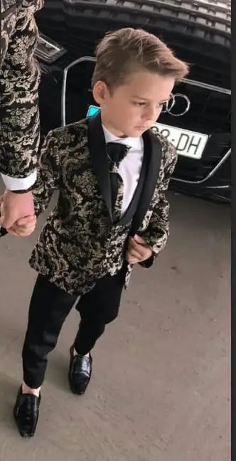 TPSAADE New style Boy's 3 Pieces Suit Tuxedos Fashional Children Kid Wedding/Prom Suits (Jacket+Pants+vest) Custom Made | Мужская