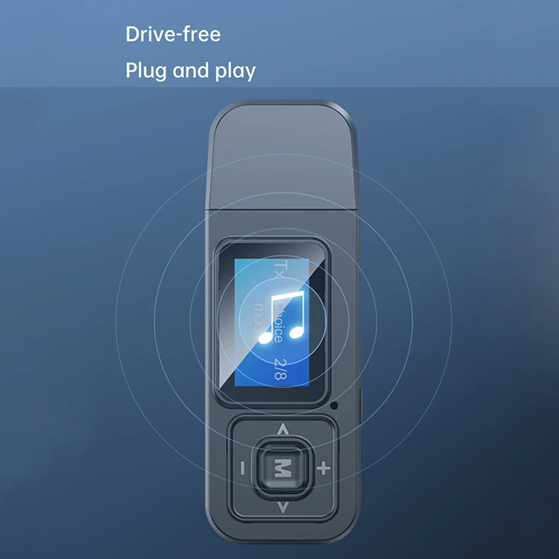 

Wireless Bluetooth 5.0 Receiver Transmitter Adapter 3.5mm Jack For Car Music Audio Headphone Reciever Handsfree With LCD Screen