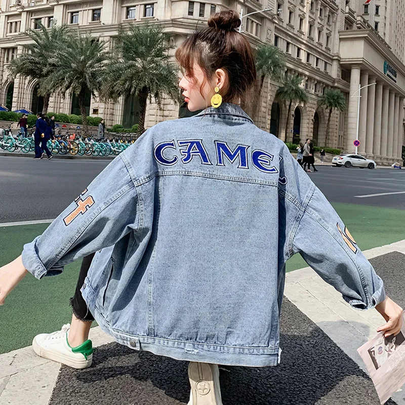 

Embroidered Denim Jacket Female Tide Wild 2023 Spring And Autumn New Korean Jacket Denim Version Of Loose Kurtka Jeansowa Damska