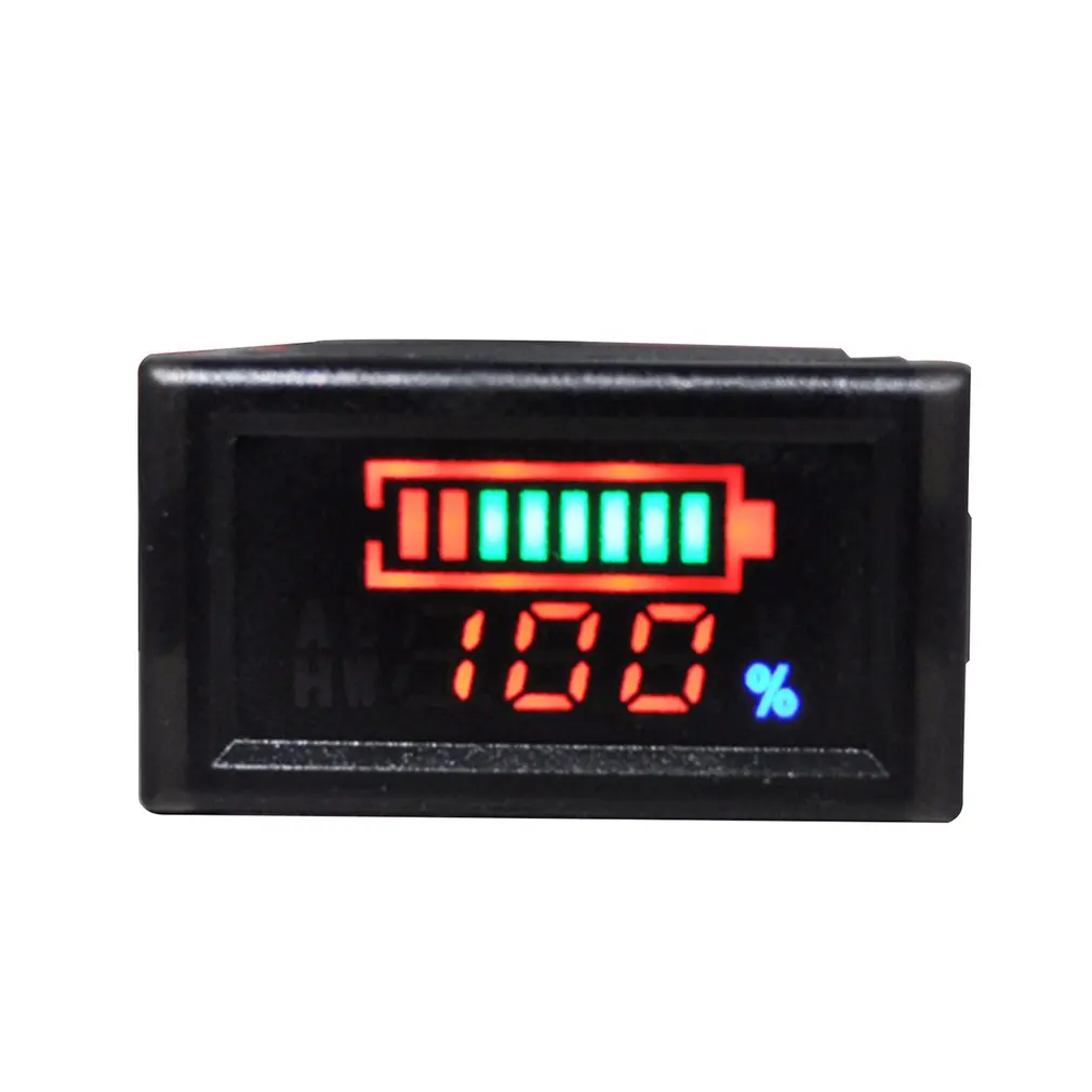 Waterproof Electricity and Voltage Dual Meter Tester Battery Power Digital Display Voltage Meter Electric Car Voltmeter