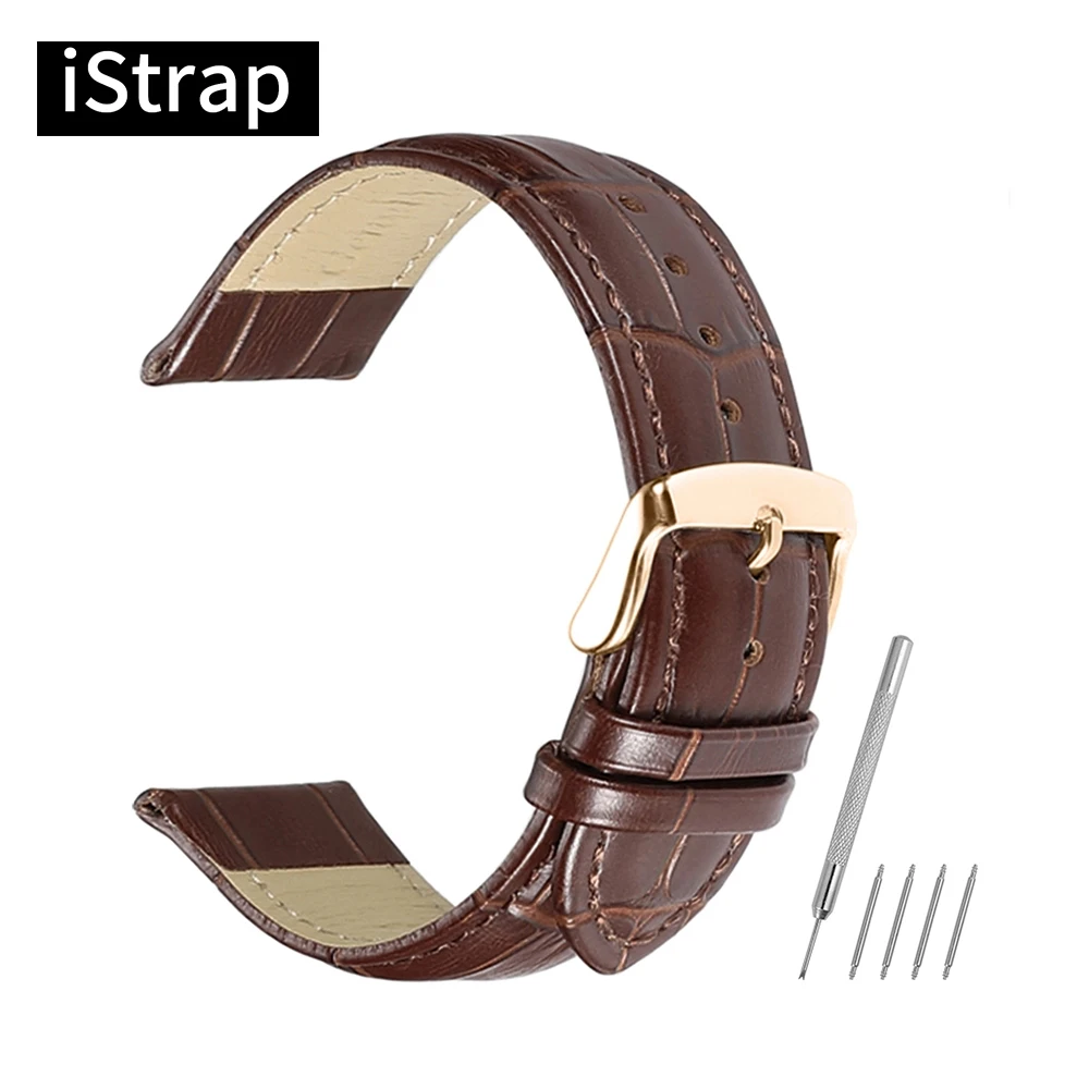 Ремешок для часов iStrap 12 мм до 18 19 20 21 22 24 ремешок коричневый черный розовое золото