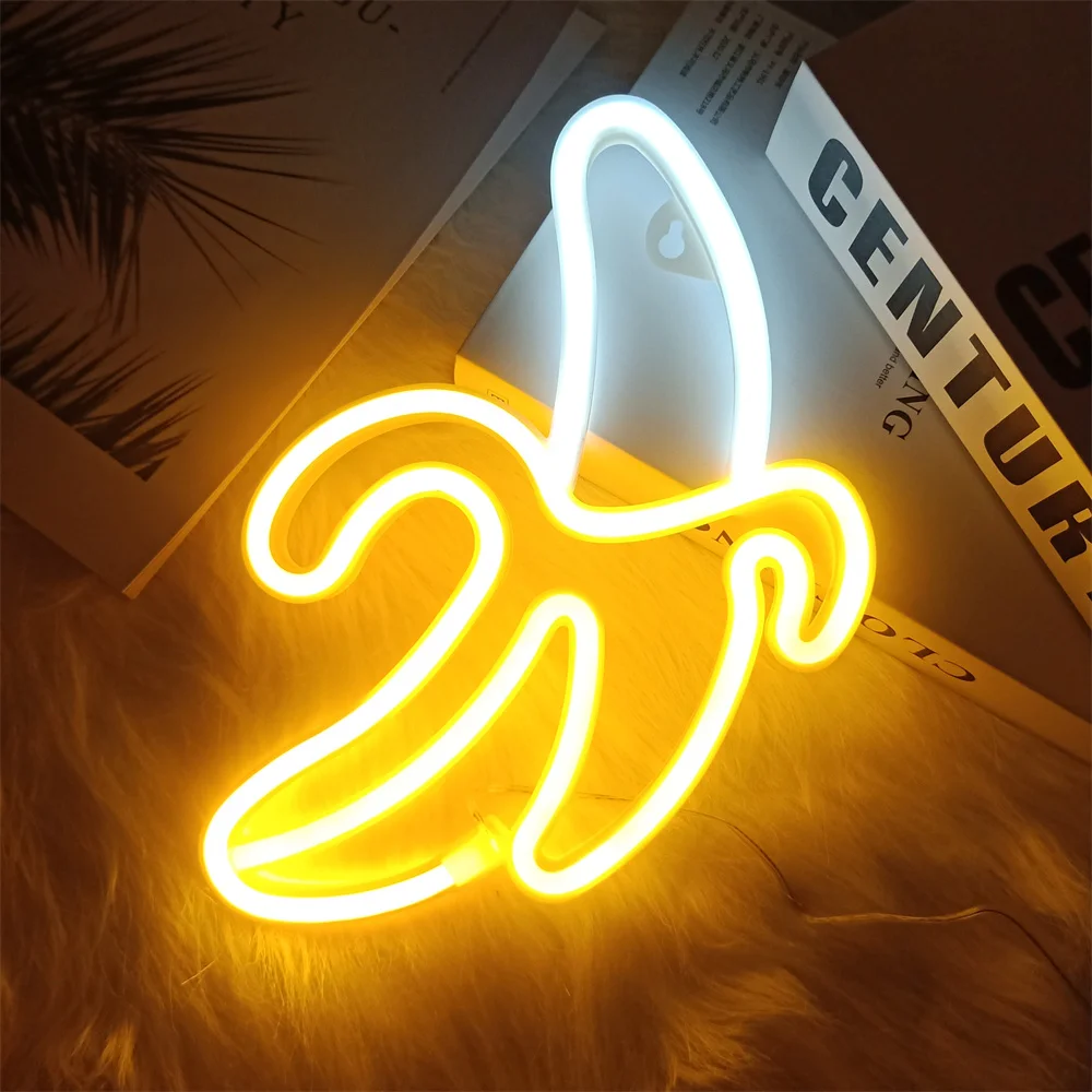 

LED Neon Sign Lamp Banana Cherry Cactus Shaped Fruit Restaurant Wall Neon Light for Party Wedding Shop Birthday Home Decoration