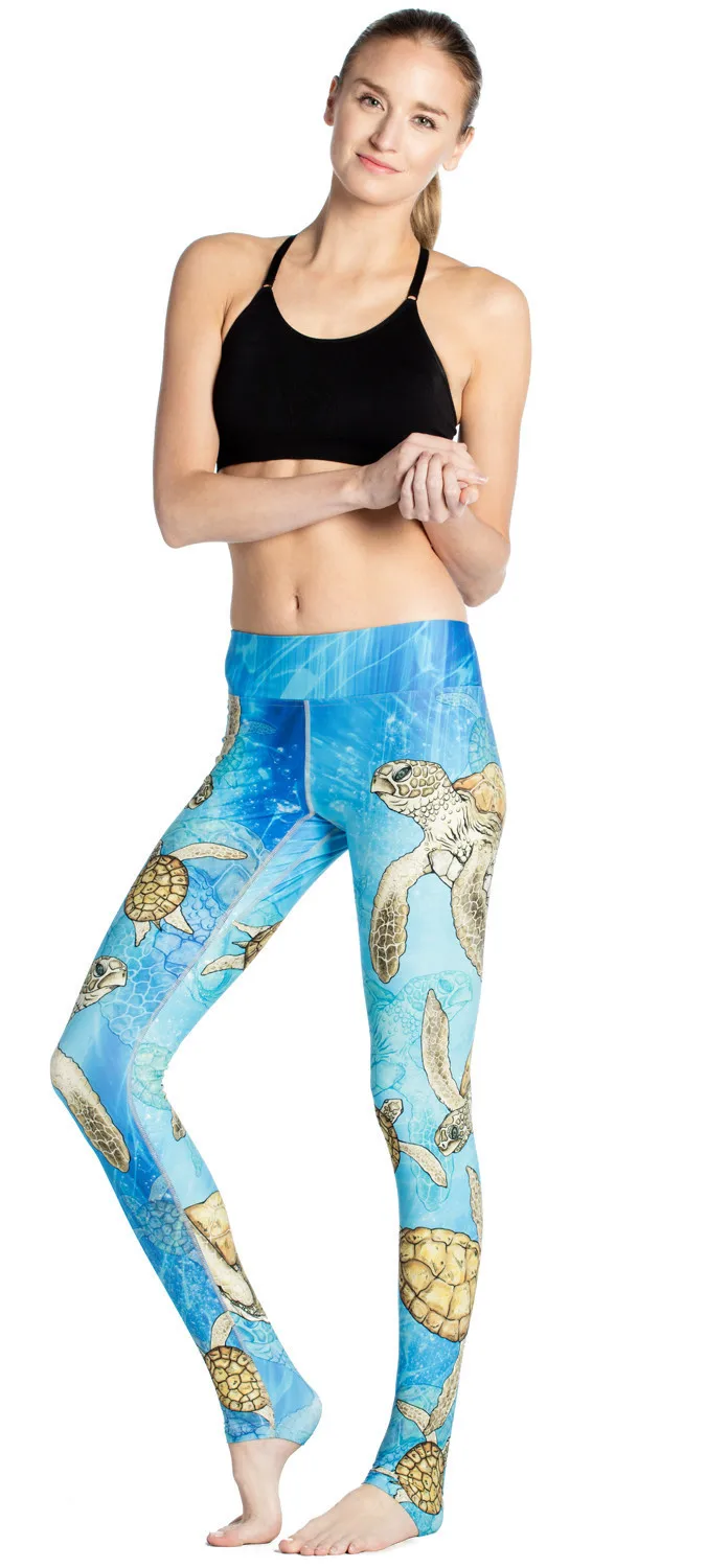 Tortoise Slim Hip Raising Exercise Ventilation Super Bomb Speed Dry Nine-point lady Pants leggings |