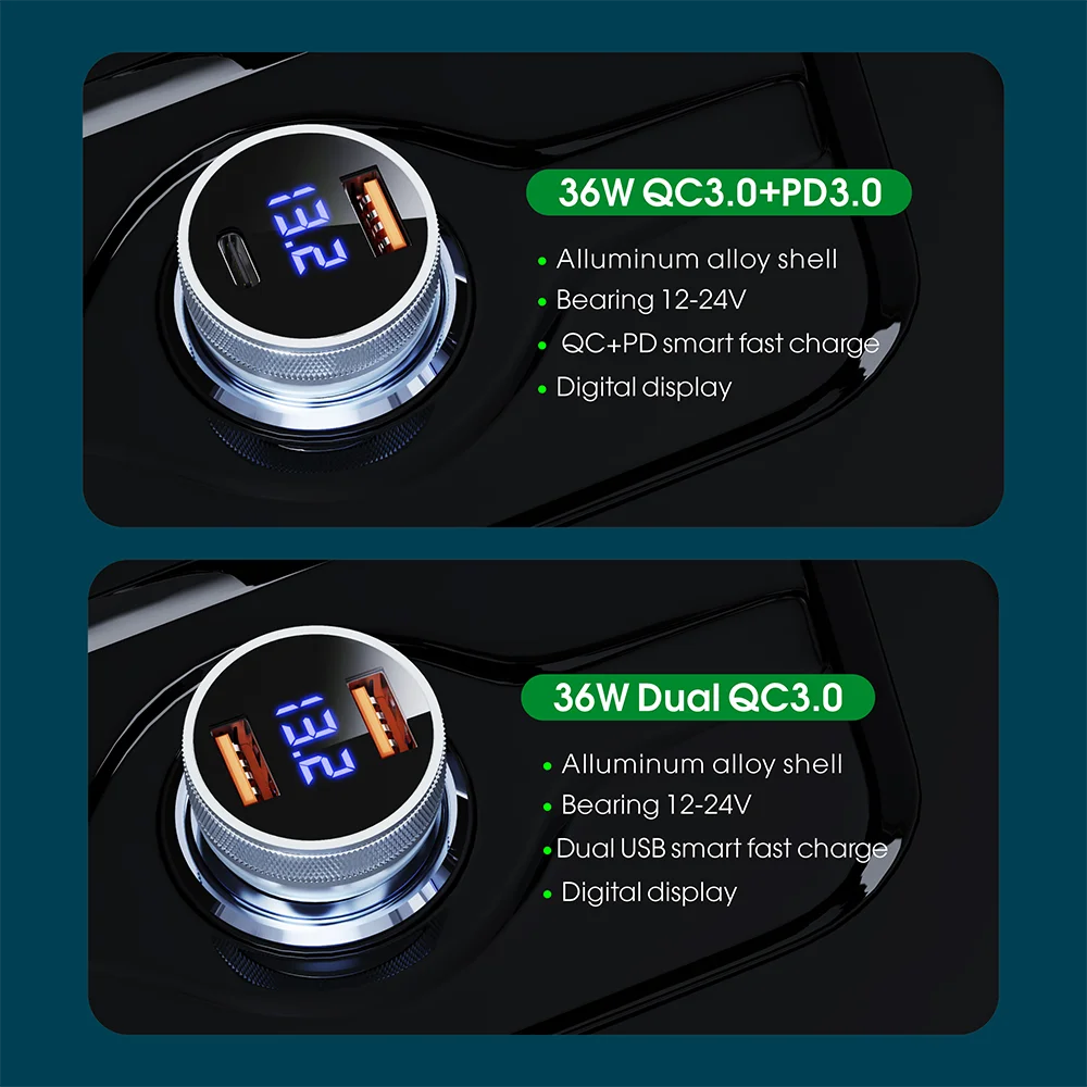 vothoon usb car charger quick charge 3 0 fast charging charger for iphone 13 samsung huawei type c qc pd mobile phone charger free global shipping