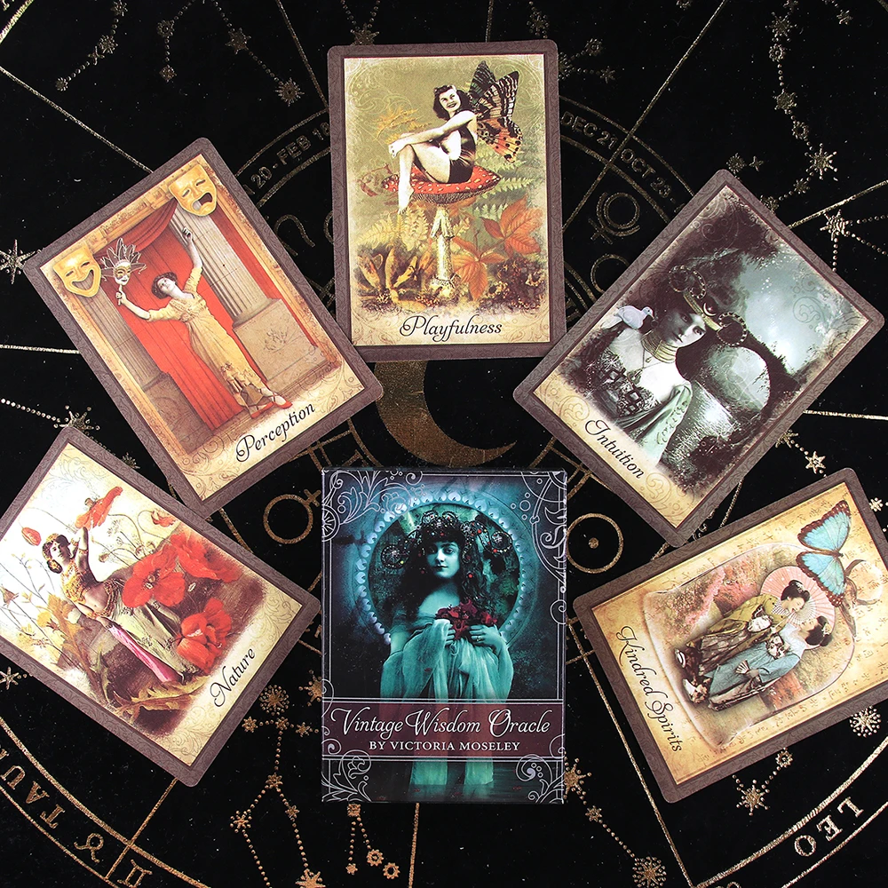 

High Quality Vintage Wisdom Oracle Cards For Guidance Divination Fate Tarot Deck Board Games For Family Friend Party52Sheets/Box
