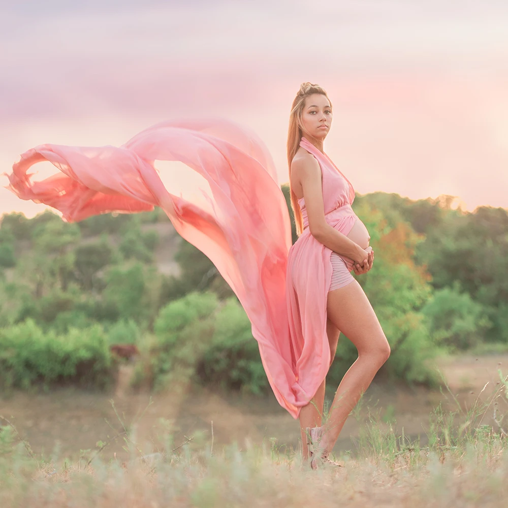 Распродажа! Мягкий Шифоновый V образный вырез Низкий фотореквизит для беременных