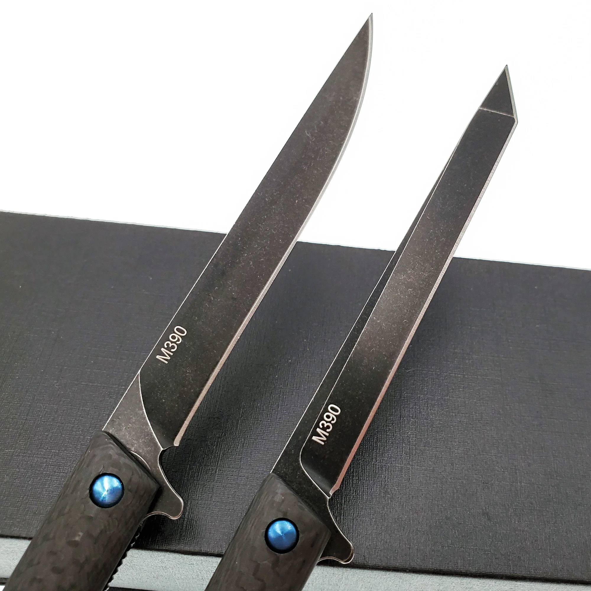 Jual JSSQ Lipat Saku Pisau M390 Blade Fiber Karbon Menangani Mini Survival Luar Ruangan Menyelam Taktis Pisau Camping Berburu EDC Alat