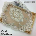 Европейская Изысканная кружевная вышитая овальная скатерть для балкона спальни журнального столика подставка для ресторана Десерт Фрукты скатерть