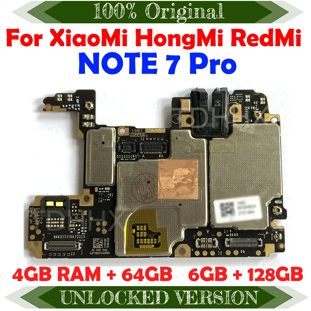 Материнская плата TDHHX для XiaoMi RedMi Note 7 Pro 100% разблокированная оригинальная