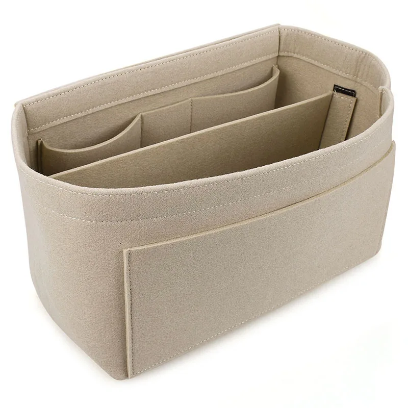 Beige Эксклюзивная сумка органайзер войлочная ткань вставка Макияж сумка органайзер для Neverfull путешествия Внутренний кошелек малогабаритные сумочки-косметички - Цвет: Beige