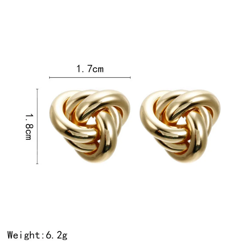 

Metal Small Buttons Geometric Irregular Punk Style Earrings for Women Fashion Accessoriesc