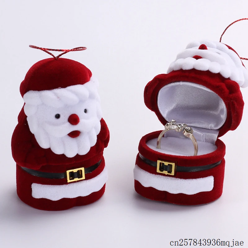 50 шт Санта Клаус дизайн кольца коробки бархат ювелирные изделия кольцо