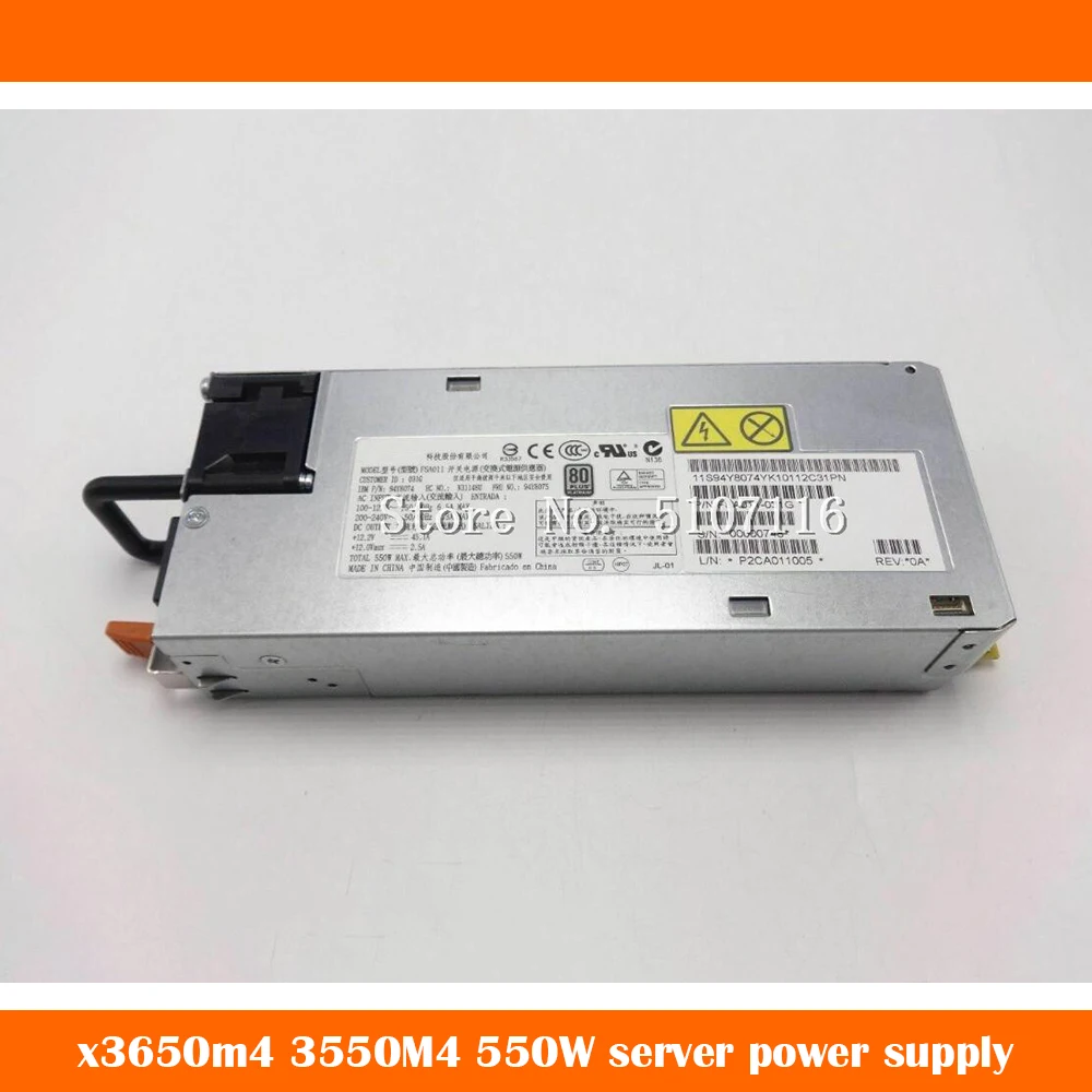 Original For X3650M4 94Y8074 94Y8075 550W  Power Supply Will Fully Test Before Shipping