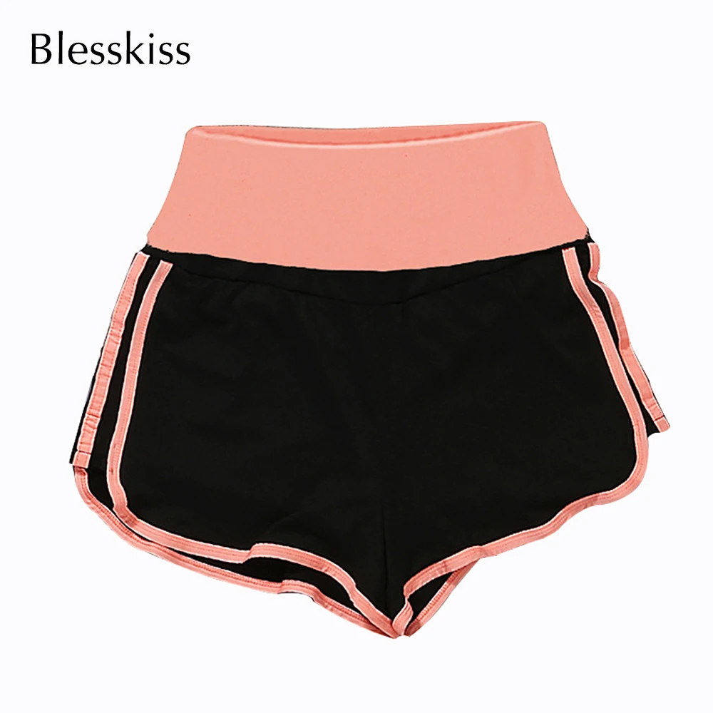 BLESSKISS/женские шорты для йоги с высокой талией, одежда для фитнеса, летние спортивные шорты из спандекса для бега, одежда для спортзала, тонкие шорты для тренировок