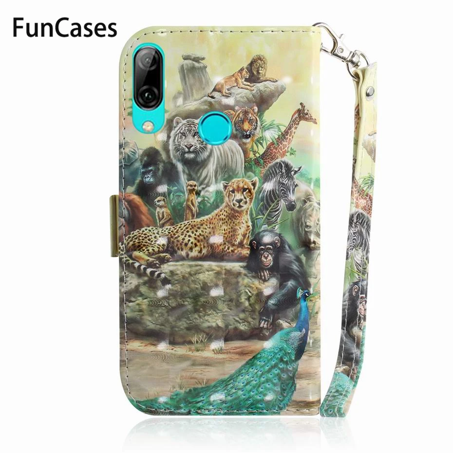 Роскошный чехол-книжка для Huawei P Smart 2019 кожаный чехол-бумажник Honor 10 Lite чехол с