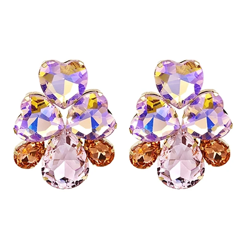 

ZHINI New Fashion Colorful Crystal Water Drop Earrings for Women Statement Earring Luxury Rhinestone Party Jewelry Giftt brincos